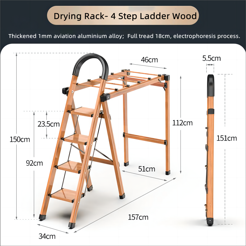 Drying Rack-Four step Wood