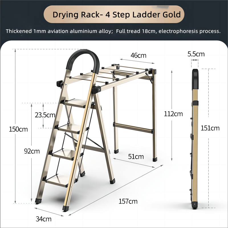 Drying rack-4 step gold