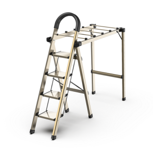 4 and 5 Step Ladder Aluminum Lightweight Folding Step Clothes Drying Rack Household Portable Stepladder